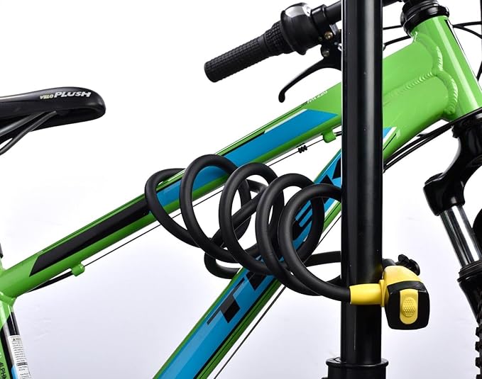 Coiled Bike Lock, Heavy Duty Anti Theft Bike Cable Lock, 6 Feet Long, Secure Bike Lock with Key and Bracket, Designed for Bikes & Scooters.
