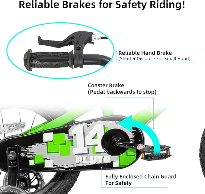 JOYSTAR Pluto 12 14 16 18 20 Inch Kids Bike with Light Up Training Wheels, Kids' Bicycle for Boys Girls Age 3-12 Years, Children Bikes, Multiple Colors