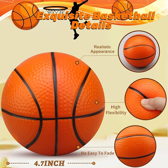 5" Mini Foam Basketball for Mini Basketball Hoop, Small Basketball for Over The Door Basketball Hoop, Replacement Balls for Kids Toddler Beach Indoor Outdoor Sport Game Gift Set 3 PCS ( Orange )
