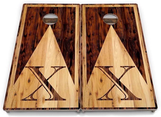 Tournament Cornhole Boards - Regulation 2'x4' Set 3/4" Baltic Birch - Bags Sold Separatetly (Wood Letter Design)