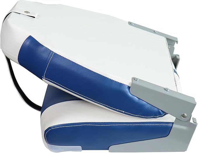 2-Pack High Back Boat Seat with Thickened Sponge Padding and Hinge, Fold-Down Boat Captain Chairs, Easy to Store, Ideal for Fishing, Sightseeing