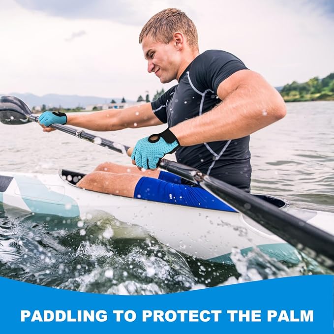 Workout Gloves, Black Gloves for Men Women, Breathable Half-Finger Fitness Exercise Gloves, Anti-Callus Glove