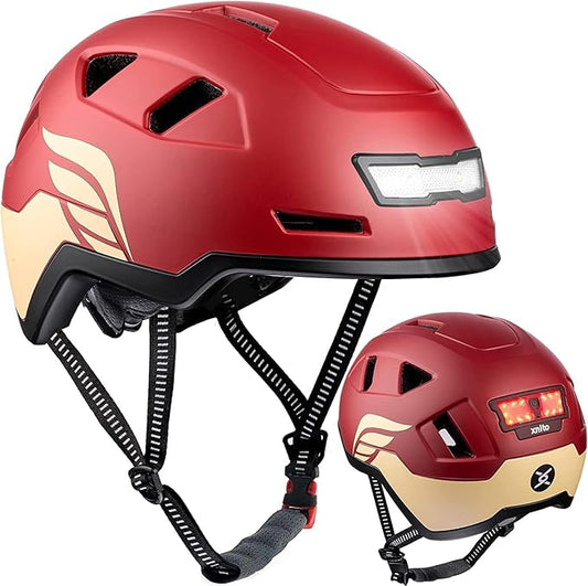 Bike Helmet with LED Lights - Urban Bicycle Helmet for Adults, Men & Women - CPSC & NTA-8776 Dual Certified - Class 3 E-Bikes, Scooters, Onewheel, Commuter, Mountain