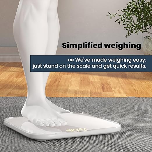 Digital Bathroom Scale for Body Weight,Accurate Weight Scale up to 440lbs,Body Scales with Sturdy Tempered Glass,with LED Display,Step-on,Compact Size,3 Units and Batteries inclued,White