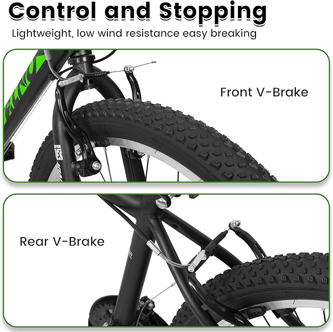 Mountain Bike 24 26 Inch, 21 Speeds Aluminum Frame/High-Carbon Steel Frame, Front Suspension Boys Girls Sport Bike, Adult Teens Bicycle for City Commuters, Summer Ride and Short Trip Camping