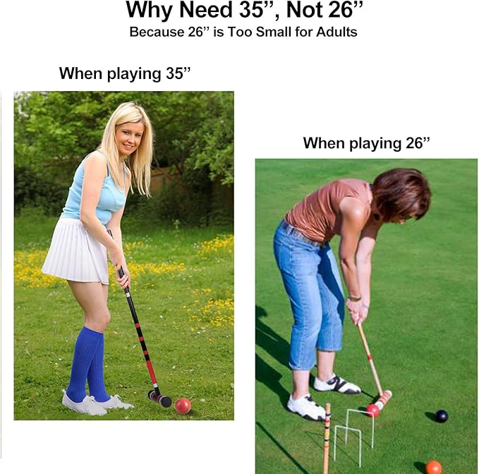[6 Players] Premium Croquet Set 35'' for Families, Croquet Set with Carrying Bag for Yard Outdoor Lawn Backyard Games for Kids Adults All Ages