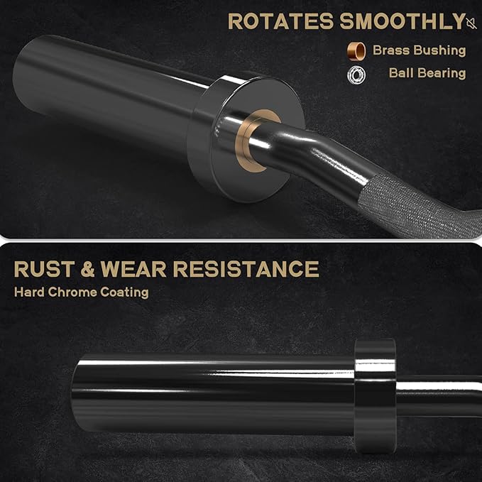 RitFit 2 Inch EZ Curl Bar with Weights, 700LBS Weight Capacity Olympic Curl Barbell for Bicep, Tricep and Weight Lifting Exercises