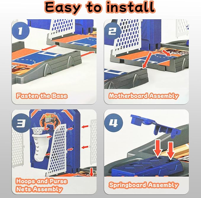 Basketball Shooting Game Toy, Funny Shooting Game, Desktop Table Basketball Games Set, Fast and Frenzied Launching ball - Including 1 Basketball Stand and 10 Balls, Gift for Kids 3 4 5 6 7 8 Year Old