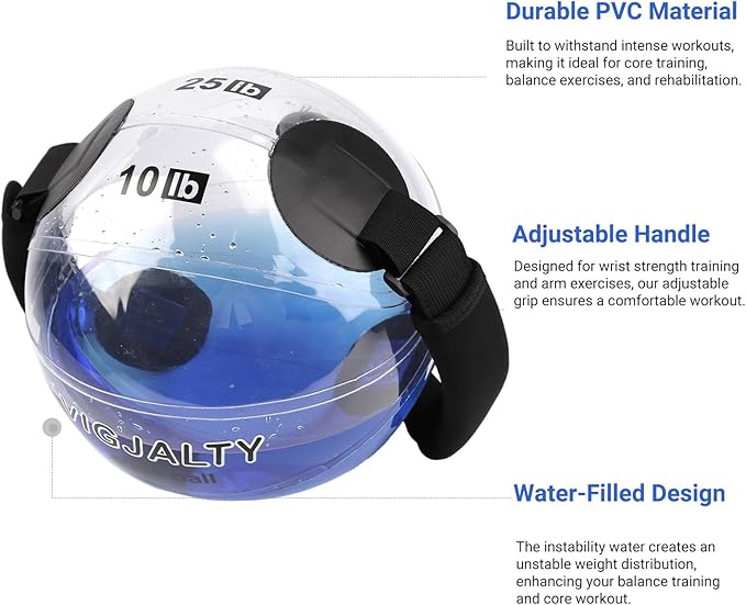 Heavy Duty Adjustable Aqua Bag - Durable Water Filled Training Aqua Bags for Strength Core & Full Body Workouts - Portable Fitness Equipment - Home Gym Outdoor Water Weights Sandbag Alternative