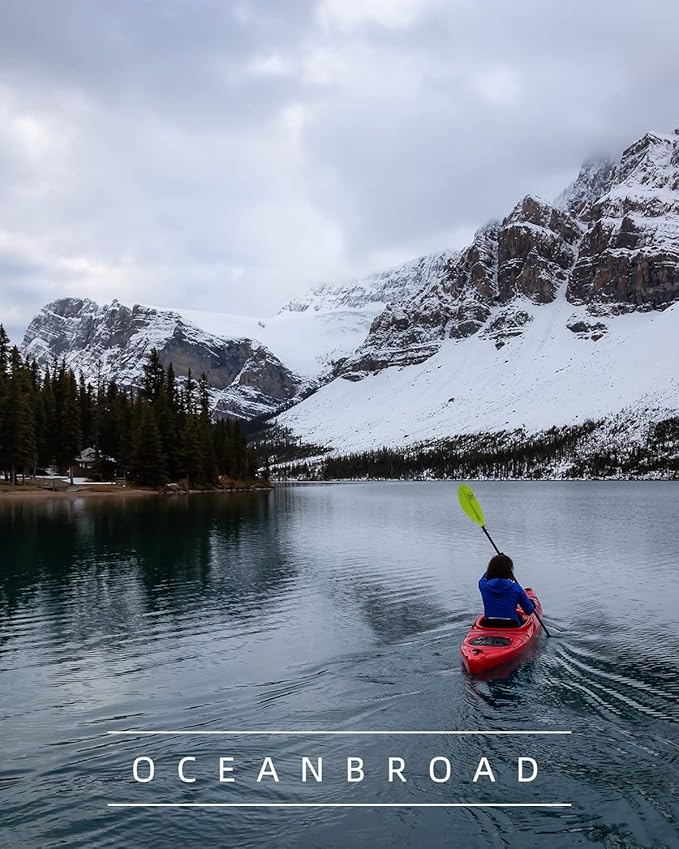 OCEANBROAD Carbon Fiber Kayak Paddle 90.5in/230cm, 86in/218cm for Adults Kayaking Boating Canoeing Oar with Paddle Leash