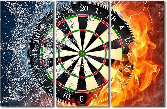 Dart Target Office Wall Art Canvas Darts Pictures Bullseye Wall Painting for Bedroom Wall Art for Living Room Contemporary Artwork Modern Home Posters Framed Wall Art Ready to Hang - 28"Wx42"H