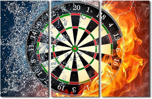 Dart Target Office Wall Art Canvas Darts Pictures Bullseye Wall Painting for Bedroom Wall Art for Living Room Contemporary Artwork Modern Home Posters Framed Wall Art Ready to Hang - 28"Wx42"H