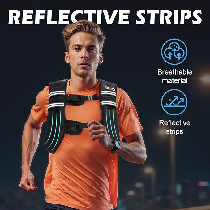 Weighted Vest Woman, 6 LB Womens Weight Vest for Walking, Strength Training Weight Vests for Men, Reflective Stripe Fitness Vest for Workout Running Jogging