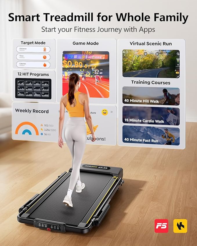 3 in 1 Under Desk Treadmill with Incline, Walking Pad with Removable Desk Workstation, Adjustable Height for Different Need, 300lbs Capacity, Foldable Compact for Home Small Office