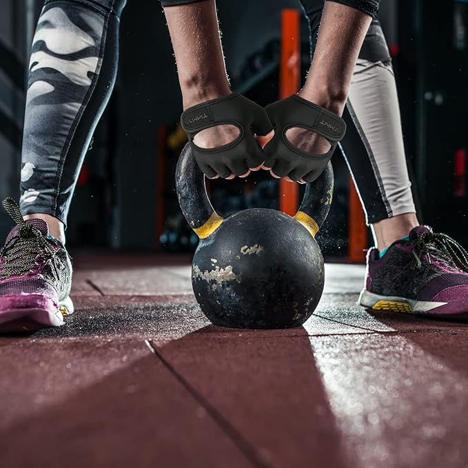 Minimal Weight Lifting Gloves,Short Micro Workout Gloves Grip Pads with Full Palm Protection & Extra Grip for Men Women Weightlifting,Gym,Exercise Training