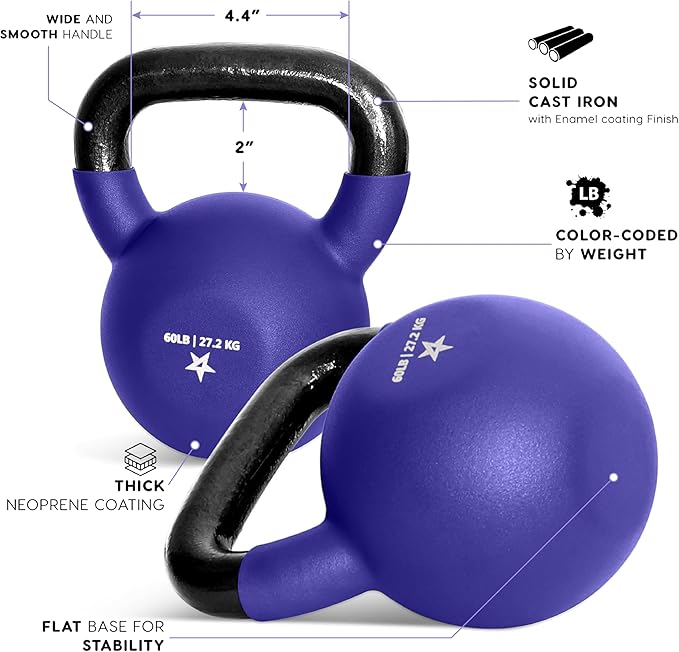 Yes4All Kettlebells 5lbs-65lbs & Kettlebell Sets Adjustable Weights, Kettlebell for Weight Training, Home Workout Equipment with Secure Grip for High Rep, Exercise Equipment