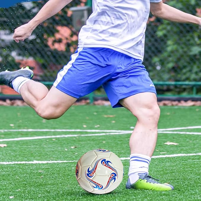 ABAJI Soccer Ball Size 3 4 5 Practice Training Balls Gift Thicker Leather Anti Exploded Indoor Outdoor Come with Pump Needle