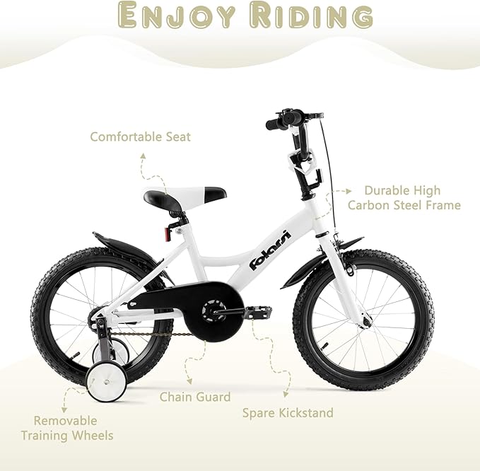 Kids Bike 14 16 18 Inch Bicycle for 3-9 Years Boys Girls Bike，Children's Bicycle with Bell Training Wheels, Multiple Colors