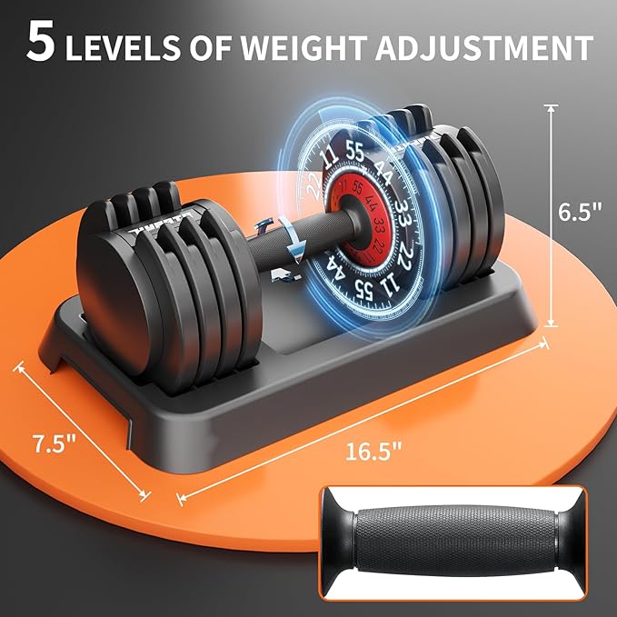 25/55 lbs Pair Adjustable Dumbbell Set, Adjust Dumbbell Weight for Exercises Pair Dumbbells for Men and Women in Home