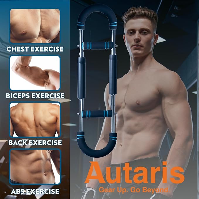 Twister Arm Trainer – Adjustable Chest, Arm, Shoulder & Back Exercise Equipment for Men & Women – Portable Spring Resistance – Home Gym Equipment