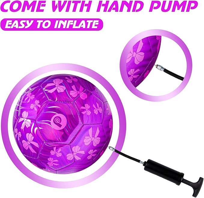 Soccer Ball Size 3, Size 4 - Kids Aged 3-5 6-8 8-12 Outdoors Sports Training Playing Ball Set with Pump Teens Girls Boys Back to School Gift