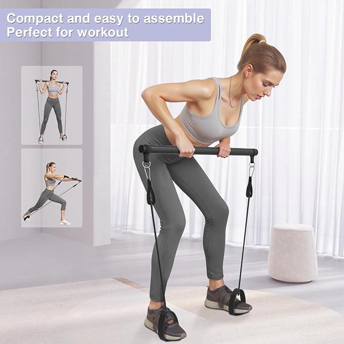 Pilates Board, Pilates Reformer Set, 15 in 1 Multi-Purpose Foldable Pilates Reformers Equipment, Portable Pilates Reformer Machine, Home Pilates Kit for Home Workout, Ab Pilates Board for Women