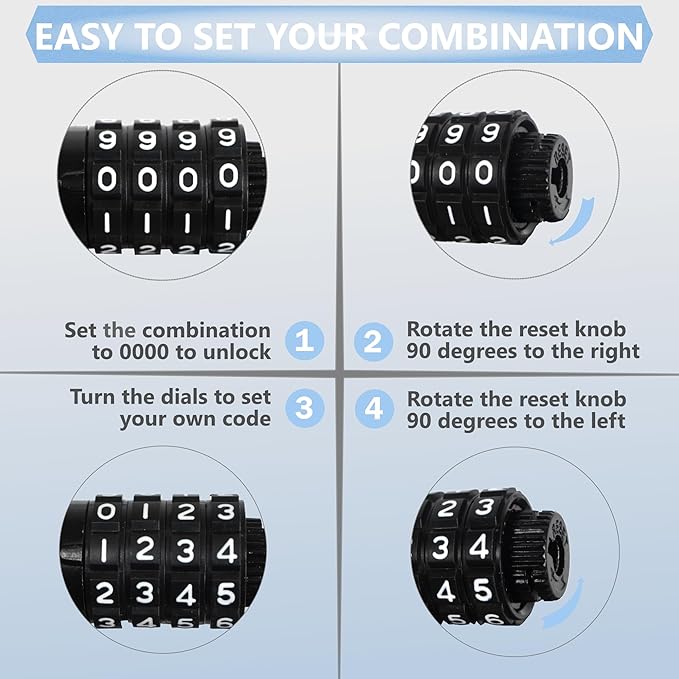 Lumintrail Long Coiled Bike Cable Lock 3/8 Inch 10ft (4, 6, 10, 15, 30ft), Weatherproof Locks for Kayak, Bike, Scooter, Outdoor Equipment, Resettable Combination Lock Anti Theft Protection