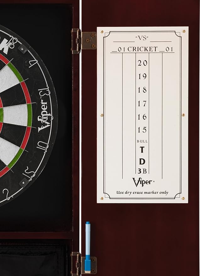 Viper Metropolitan Solid Wood Cabinet & Sisal/Bristle Dartboard Play-Ready Bundle