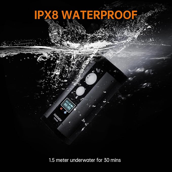 RAVEMEN PR2400 Bike Light for Mountain Biking, 2400 Lumens Bike Headlight with OLED Runtime Display, USB Output, Far Reaching High Beam, Anti-Glare Low Beam, IPX8 Waterproof