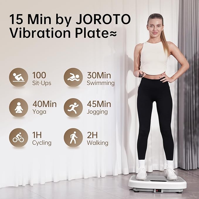 JOROTO Vibration Plate Exercise Machine, Vibration Platform Plate for Lymphatic Drainage & Weight Loss, Vibrating Plate Body Shaker Exercise Machine for Women Whole Body Workout