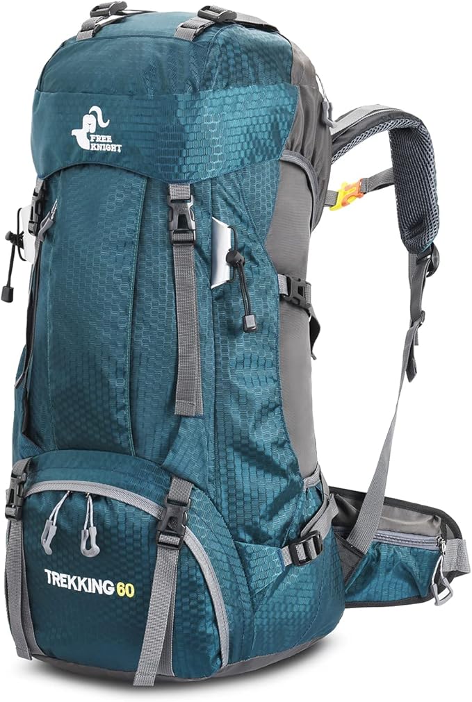 Bseash 60L Waterproof Hiking Camping Backpack with Rain Cover, Large Outdoor Sport Travel Daypack Rucksack for Climbing