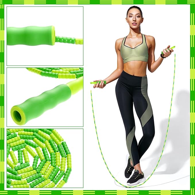 Yunsailing 20 Pack Jump Ropes for Adults Kids, 9.2 Feet Adjustable Length Free Segmented Skipping Rope Bulk Soft Beaded Jumping Ropes for Women Men Exercise Training Workout Weight Loss