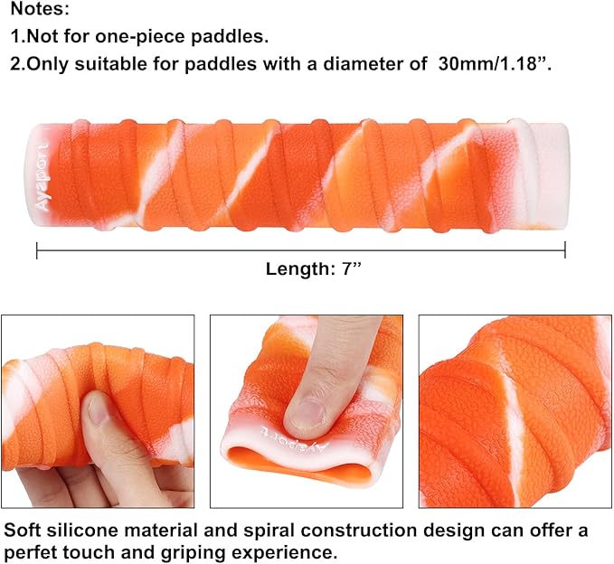 Ayaport Kayak Paddle Grips Non-Slip Silicone Wraps Blister Prevention Kayaking Accessories for Take-Apart Paddles