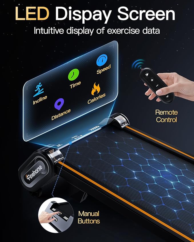 13% 6-Level Walking Pad with Auto Incline - Treadmill with Auto Incline and Remote Control, 330Lbs Capacity Portable Compact Treadmill for Home Office, LED Display