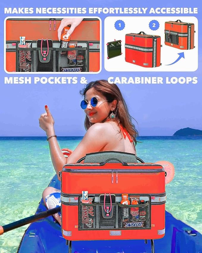 Skywin Kayak Cooler Behind Seat, Waterproof Cooler for Kayaking, Compatible with Lawn Chair Style Seats, Stores Drinks and Keeps Them Cool All Day