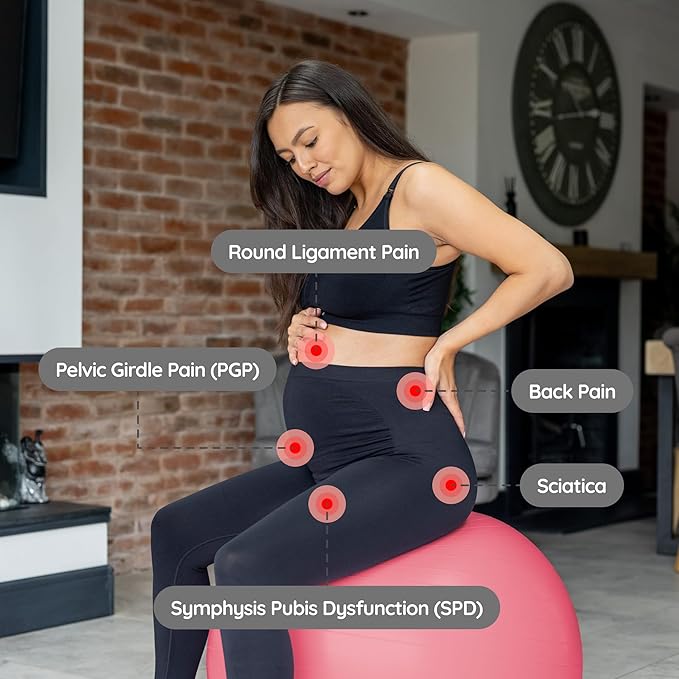 BABYGO Birthing Ball - Pregnancy Yoga Labor & Exercise Ball & Book Set Trimester Targeting, Maternity Physio, Birth & Recovery Plan Included Anti Burst Eco Friendly