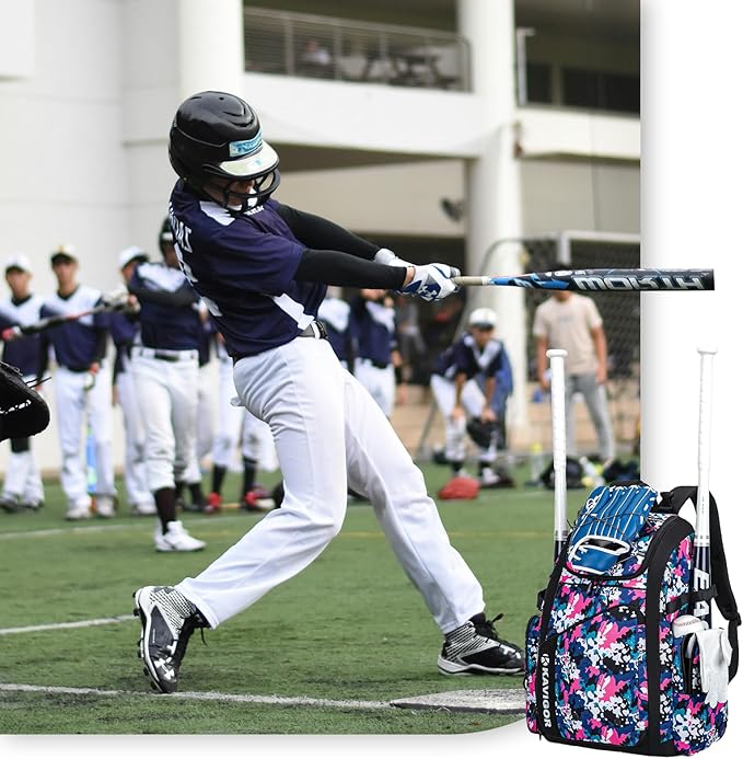 Baseball Bag for Youth and Adult, Softball Bag 50L Large Capacity Holds 4 Bats, Equipment Backpack with Shoes Compartment
