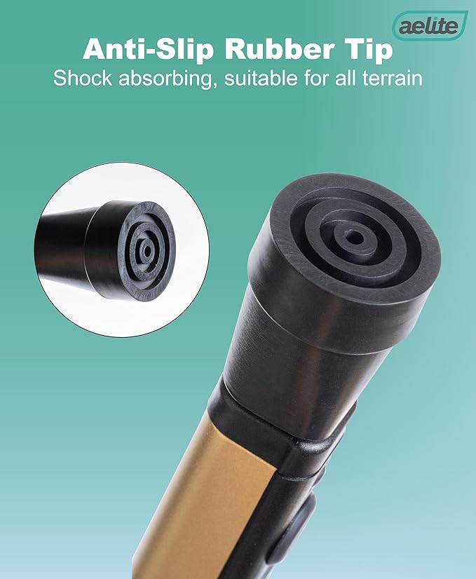 Aelite Walking Cane for Men and Women - Light, Durable, Retractable, Heavy Duty, Ergonomic Handle, High-Grade Aluminum Alloy, Canes for Seniors and Adults