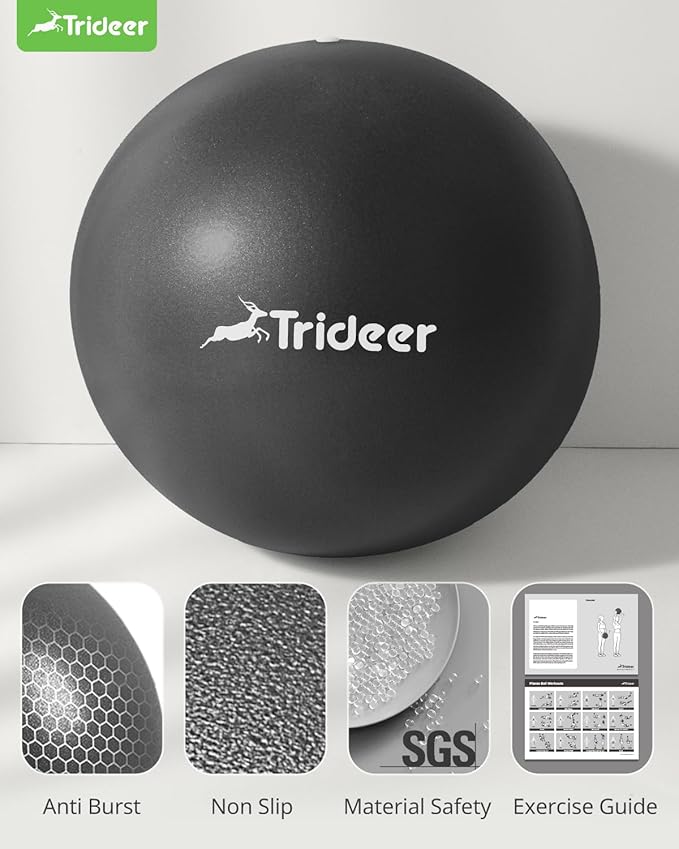 Trideer Pilates Ball - 9 Inch Core Ball for Physical Therapy, Yoga, Stability & Workout - Office & Home Gym