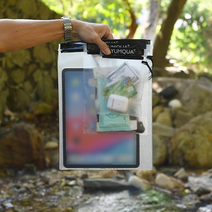 Clear Waterproof Bags, Water Tight Cases Pouch Dry Bags for Camera Mobile Phone Maps Pouch Kayak Military Boating Document Holder