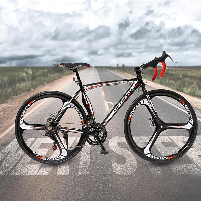 700C Wheel Road Commuter Bike, 14/21 Speed Shifter, Dual Disc Brakes Racing Bicycle with Light Aluminum Alloy Frame for Adult Men and Women