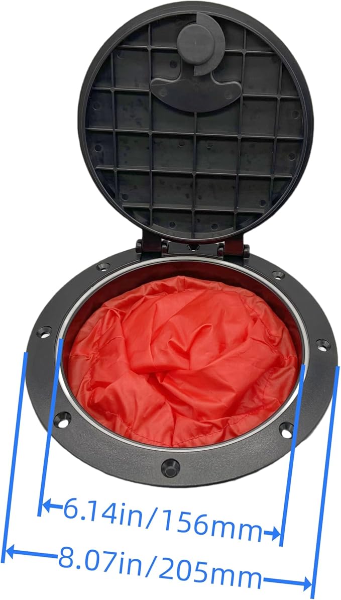 Round/Square Hatch Cover Deck Panel, ABS Sealed Hatch Cover kit with red Waterproof Bag, Suitable for Kayaking