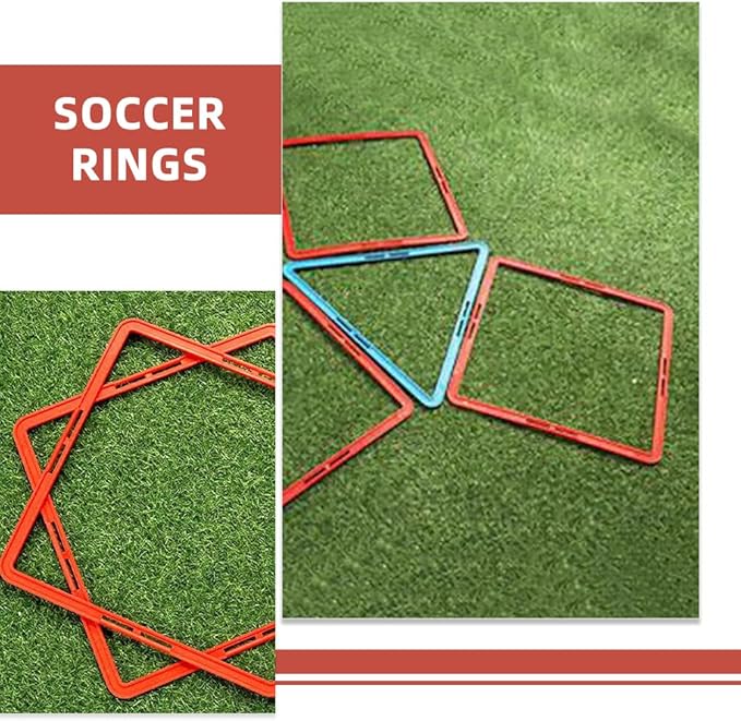 POPETPOP Square Agility Rings, 6pcs Speed Rings, Youth Agility Footwork Training Speed Hurdles Ladder Fitness Equipment Sport Workout Home Gym