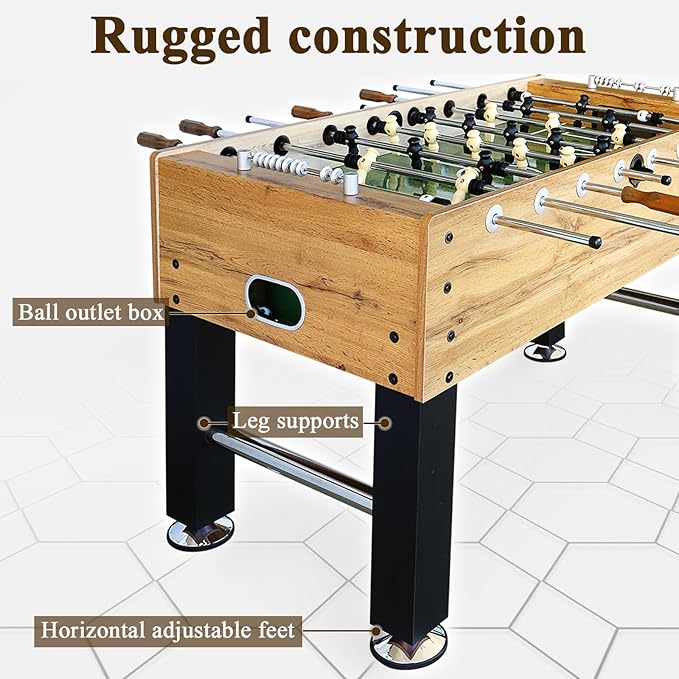 Seydrey 55-Inch Competition Foosball Table, Black, with Chrome-Plated Steel Rods