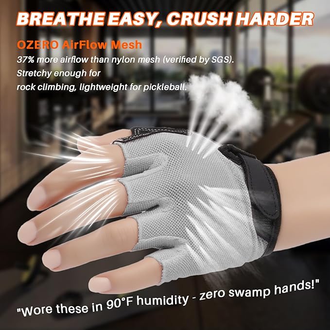 Double-Layer Deerskin Palm Gym Gloves: Anti-Slip Workout Gloves for Men & Women | Weight Lifting, Cycling, Rowing | Breathable 3D Padded Design