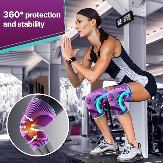 DR. BRACE ELITE Knee Brace with Size Stabilizer (2 Pack) Knee Brace for Women & Men, Workout, Sports, Daily Knee Compression Sleeve for Maximum Knee Pain Support & Fast Recovery (Galaxsis, X-Large) 2