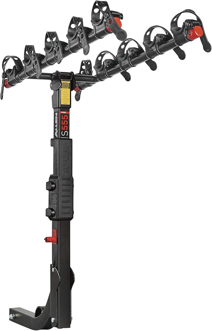 Allen Sports Premier Hitch Mounted 5-Bike Carrier, Model S555 , Black