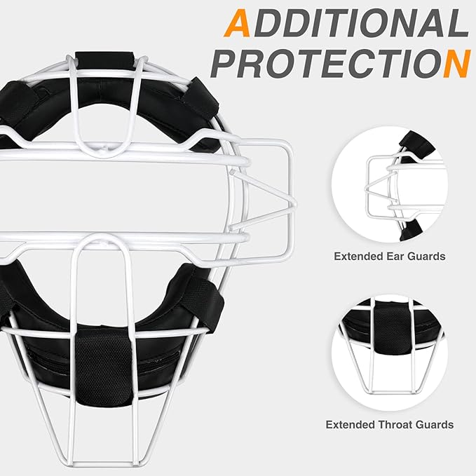 Baseball Catcher Mask Umpire Mask,Full-Face Protection Mask for Baseball,Lightweight Secure Fit Provides Maximum Protection and Comfort – Does Not Obstruct View