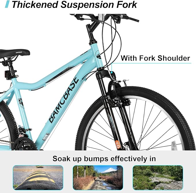 Hiland Adult 26 Inch Mountain Bike, Mens and Womens Bicycle with 21 Speed, High-Carbon Steel Frame Mountain Bicycle, Sport MTB for Men Women