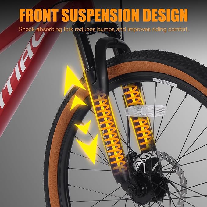 SPATIAL Mountain Bike, 24/26/27.5/29 inch Outdoor Cycling Bike,21/8 Speed Lightweight Aluminum Frame | Dual Disc Brakes,Adjustable Ergonomic Seat for Men Women Adult,MTB Bicycle